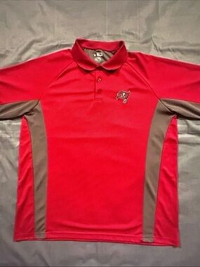 NFL Red Polo with Gray Side Panels and Team Logo Patch